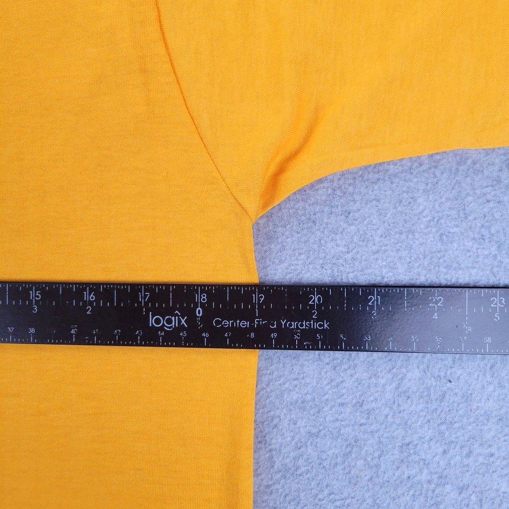 Screen Stars T-Shirt Mens Large Yellow Vintage Single Stitch Blank Made in USA - Picture 5 of 7